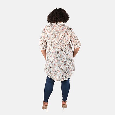 Tamsy Ivory Garden Eyelet Tunic - S