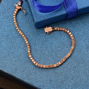 D'Joy Natural Champagne Diamond 5.00 ctw Tennis Bracelet in Vermeil Rose Gold Over Sterling Silver (6.50 In)