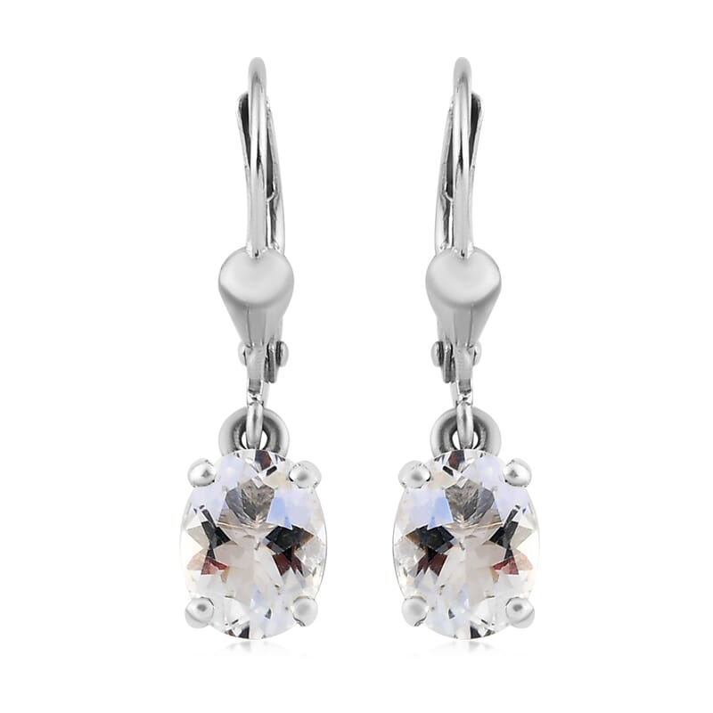 Petalite 2.00 ctw Lever Back Earrings in Platinum Over Sterling Silver