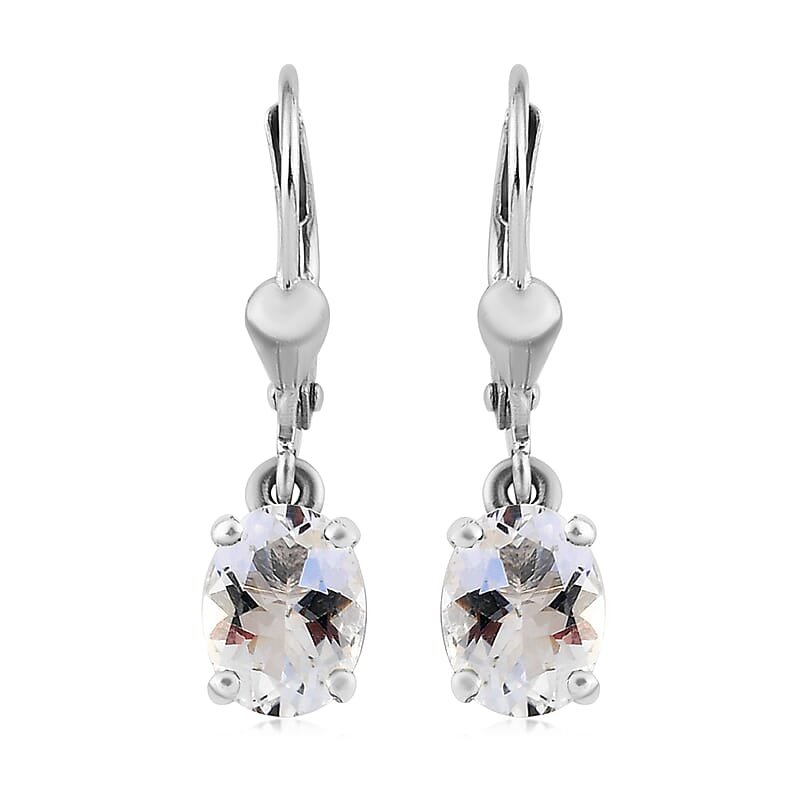 Petalite 2.00 ctw Lever Back Earrings in Platinum Over Sterling Silver