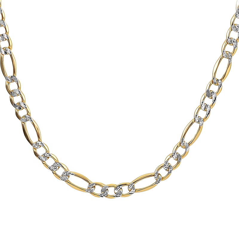 10K Yellow Gold 3.5mm Figaro Chain Necklace 20 Inches 3.70 Grams
