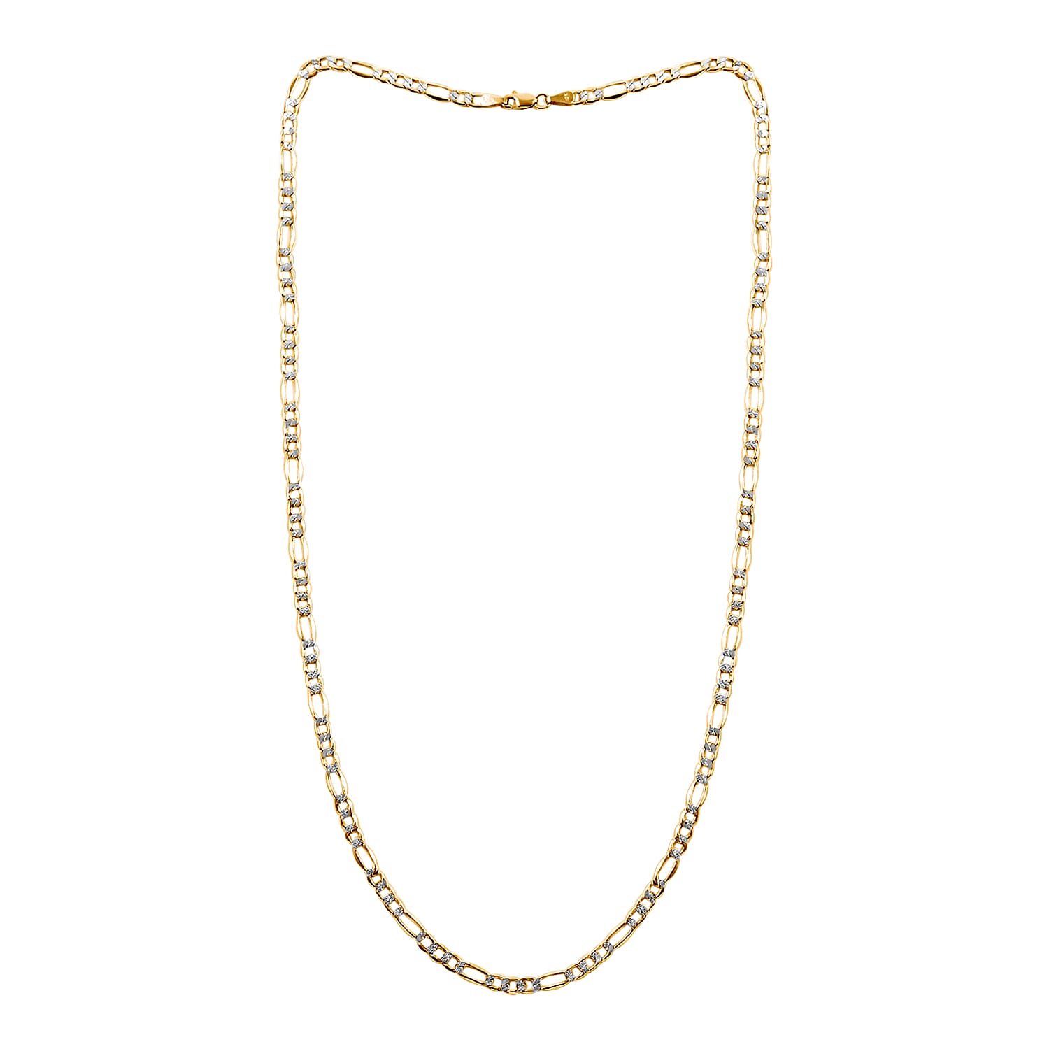 10K Yellow Gold 3.5mm Figaro Chain Necklace 20 Inches 3.70 Grams