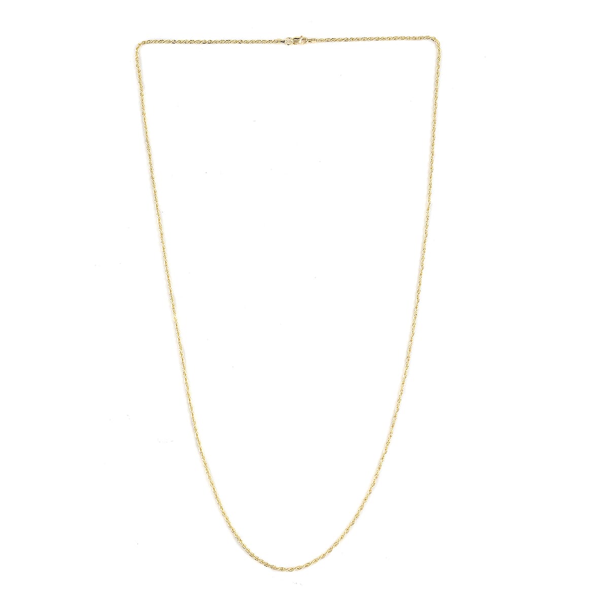 10K Yellow Gold 2.52mm Rope Chain Necklace 24 Inches 4 Grams image number 2