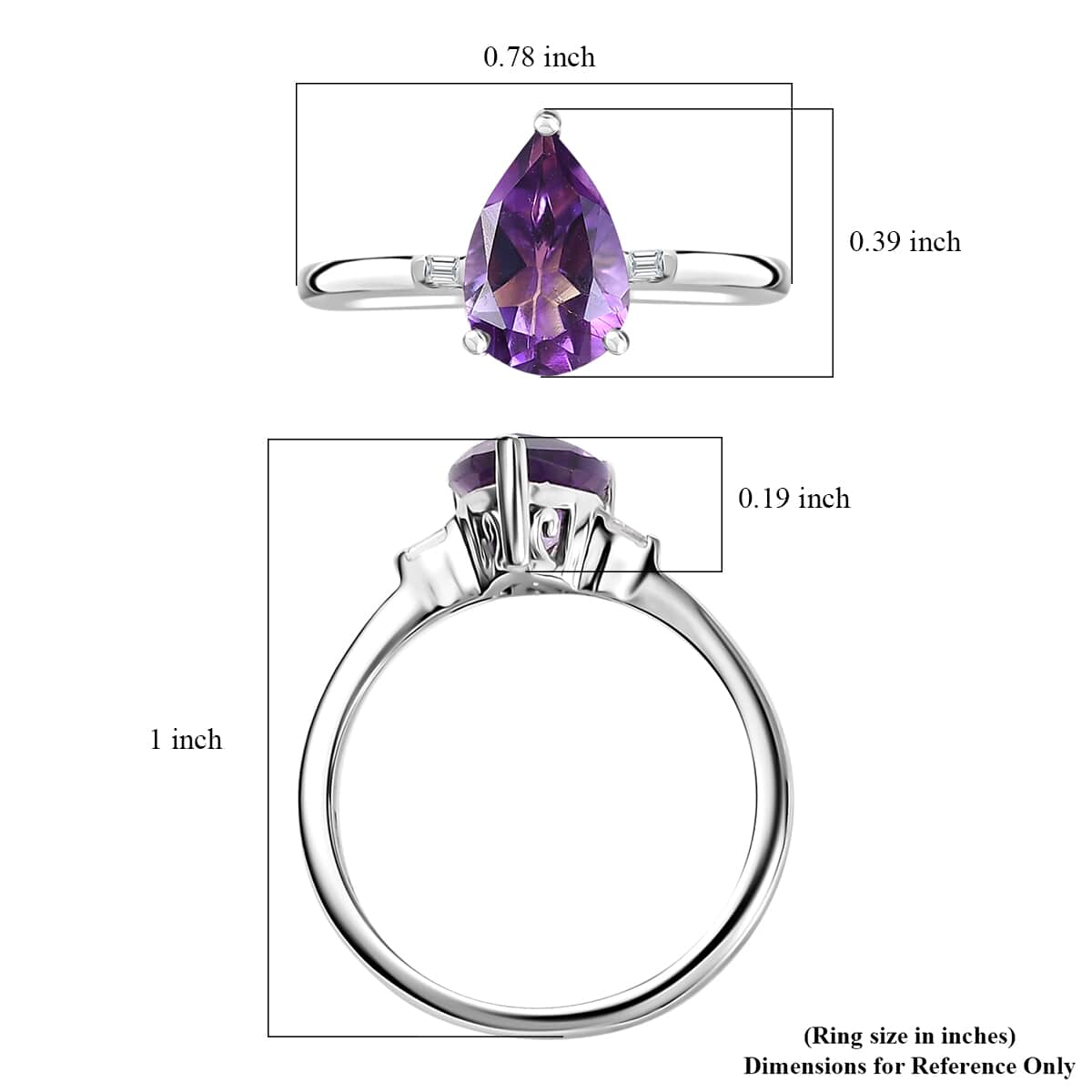 Premium Moroccan Amethyst and White Zircon Statement Ring in Rhodium Over Sterling Silver (Size 11.0) 1.25 ctw image number 5