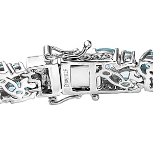 Betroka Blue Apatite 2 Row Bracelet in Platinum Over Sterling Silver (6.50 In) 21.60 ctw