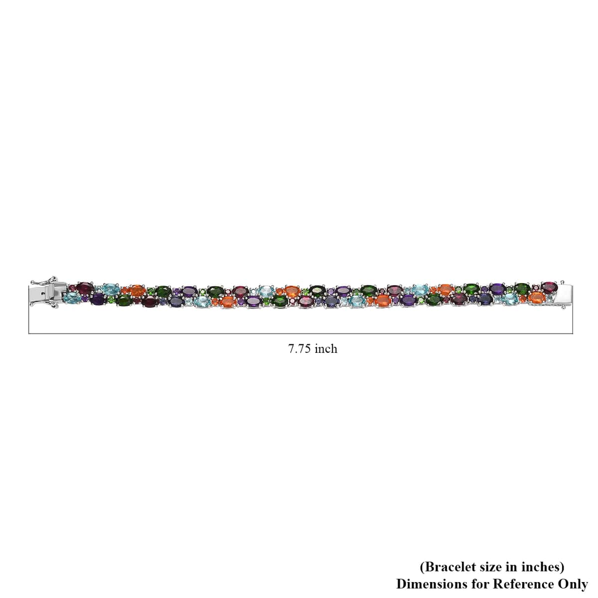 Multi Gemstone Bracelet in Platinum Over Sterling Silver (7.25 In) 20.40 ctw image number 4