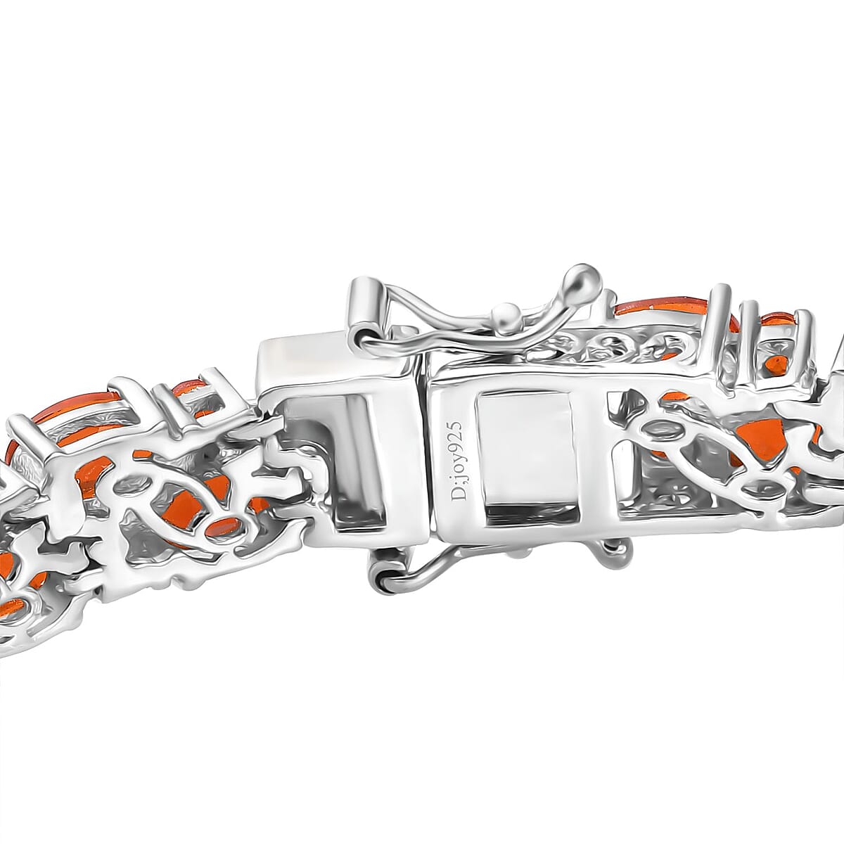 D'Joy Crimson Fire Opal Bracelet in Platinum Over Sterling Silver (6.50 In) 12.50 ctw image number 3