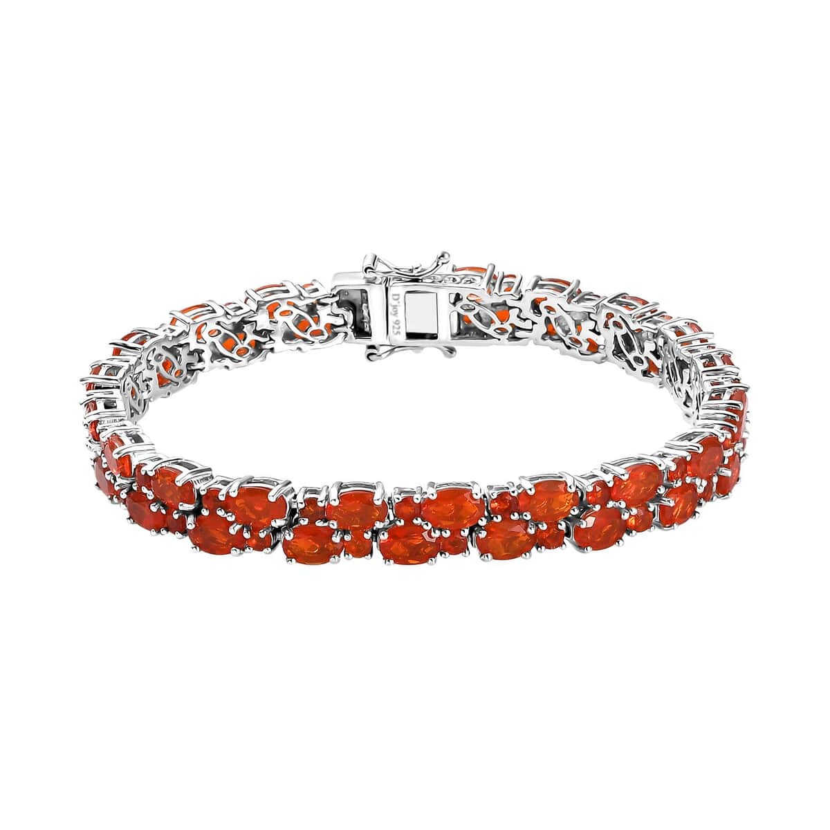 Crimson Fire Opal Bracelet in Platinum Over Sterling Silver (7.25 In) 13.20 ctw image number 0