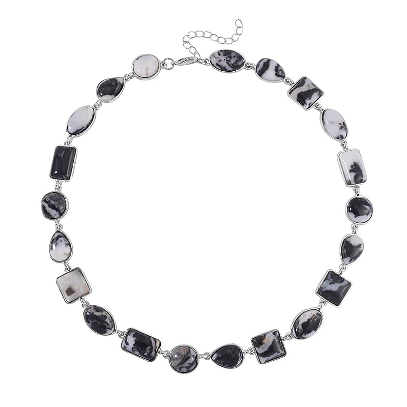 Karis Malagasy Labradorite and Thai Black Spinel Paper Clip Chain Jaguar Necklace 18-20 Inches in 18K YG Plated 66.50 ctw