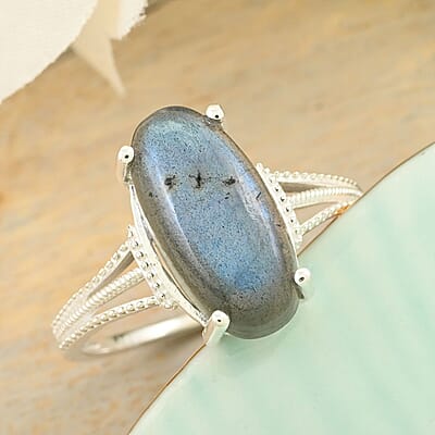 Malagasy Labradorite Solitaire Ring in Sterling Silver (Size 10.0) 5.90 ctw