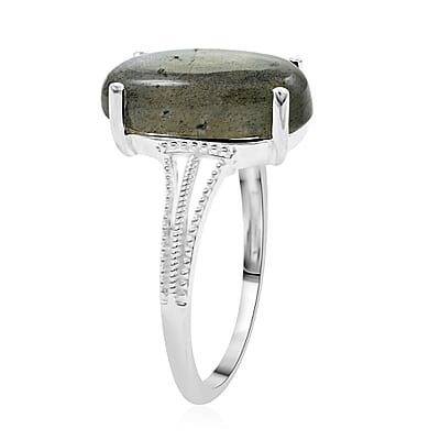 Malagasy Labradorite Solitaire Ring in Sterling Silver (Size 10.0) 5.90 ctw