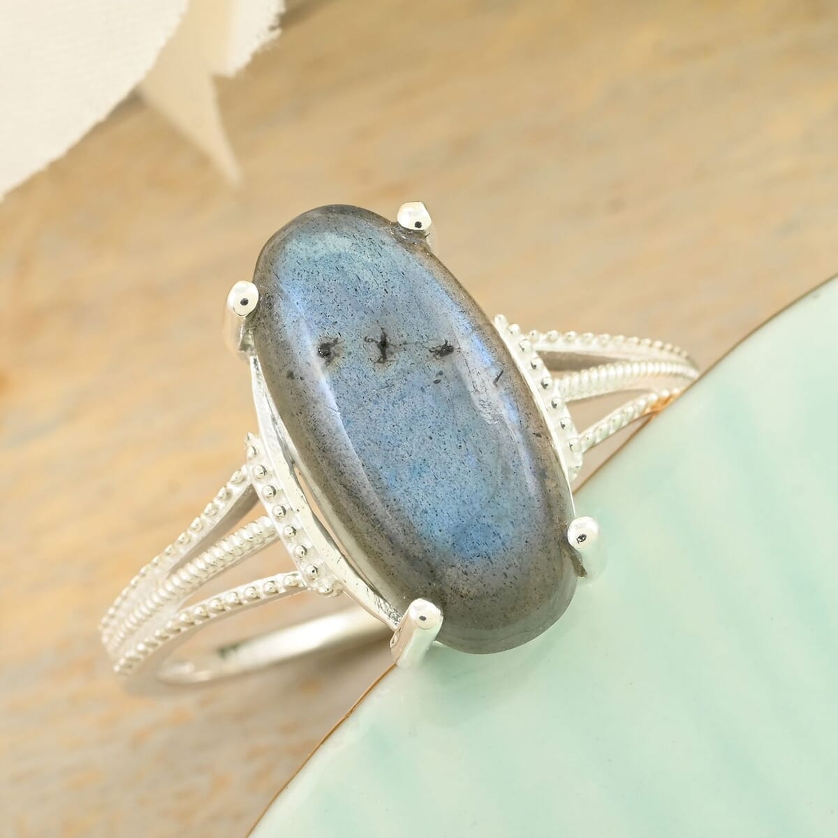 Malagasy Labradorite Solitaire Ring in Sterling Silver (Size 8.0) 5.90 ctw image number 1