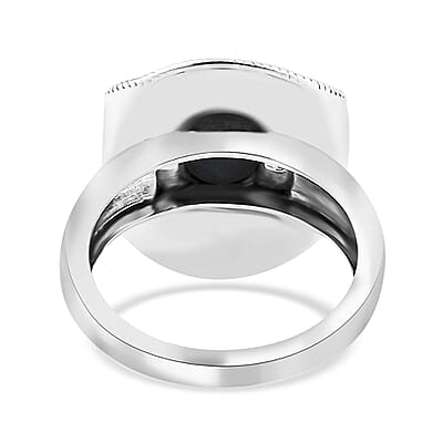 Artisan Crafted Premium Sleeping Beauty Turquoise Cowboy Hat Ring in Black Oxidized Sterling Silver (Size 10.0) 1.60 ctw
