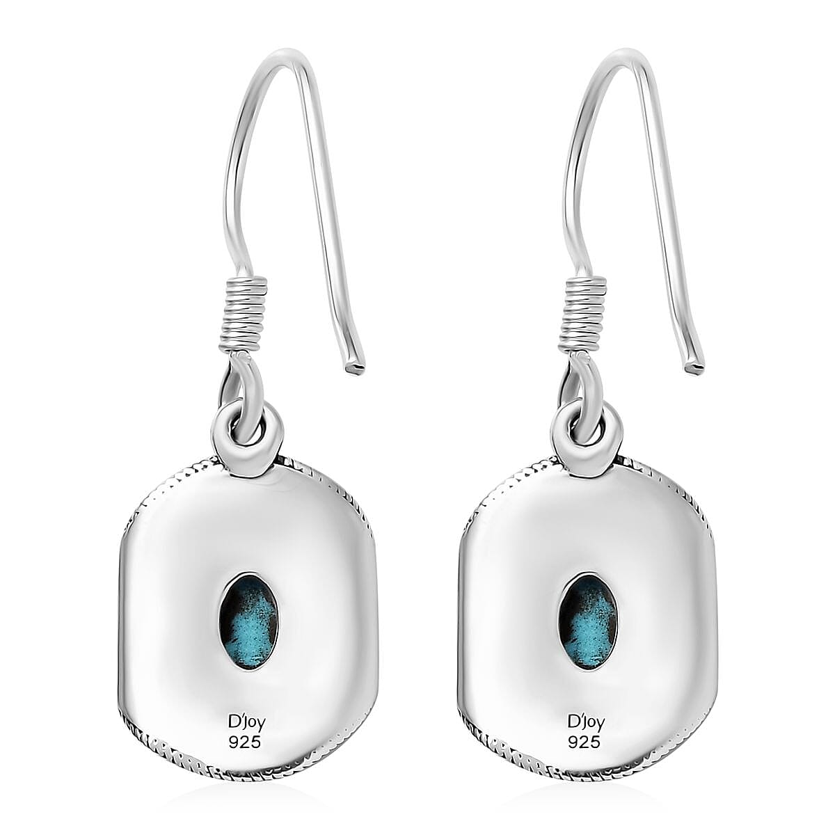 Artisan Crafted Premium Sleeping Beauty Turquoise Cowboy Hat Earrings in Sterling Silver 0.80 ctw