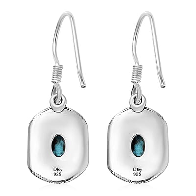 Artisan Crafted Premium Sleeping Beauty Turquoise Cowboy Hat Earrings in Sterling Silver 0.80 ctw