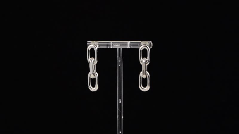 Triple Link Earrings in Stainless Steel