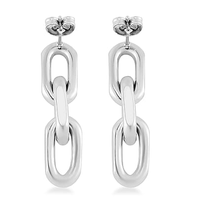 Triple Link Earrings in Stainless Steel