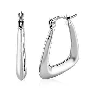 Triangular Hoop Earrings in Stainless Steel