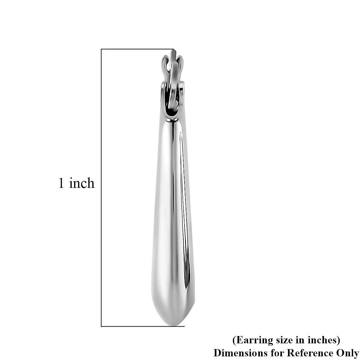 Triangular Hoop Earrings in Stainless Steel image number 4