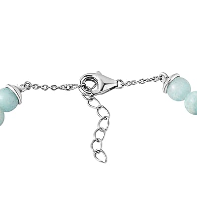 GP Trionfo Collection: Special Sealife Larimar and Multi Gemstone Seahorse Bracelet in Rhodium Over Sterling Silver (6.50-8.0In) 21.60 ctw