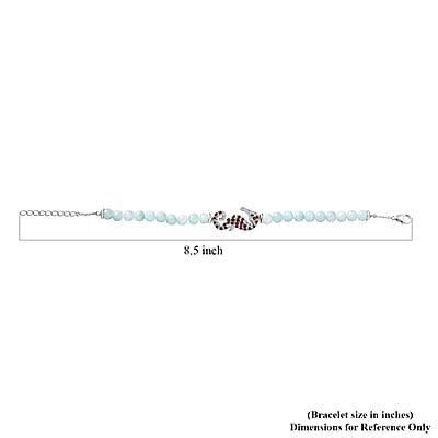 GP Trionfo Collection: Special Sealife Larimar and Multi Gemstone Seahorse Bracelet in Rhodium Over Sterling Silver (6.50-8.0In) 21.60 ctw