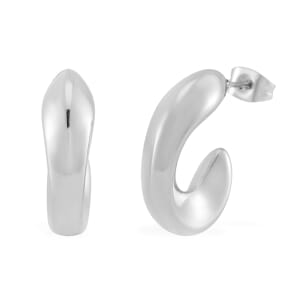 Half Hoop Earrings in Stainless Steel