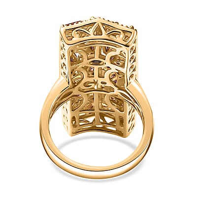 GP Art Deco Collection Multi Gemstone Ring in 18K Vermeil Yellow Gold Over Sterling Silver (Size 10.0) 2.50 ctw