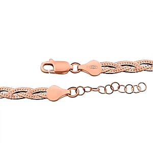 Treccia Chain Bracelet in Vermeil Rose Gold Over Sterling Silver (7.00 In)