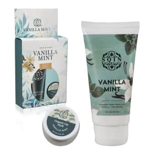 Set of 2 Vanilla Mint Gift Set of Hand Cream And Lip Mask 60ml