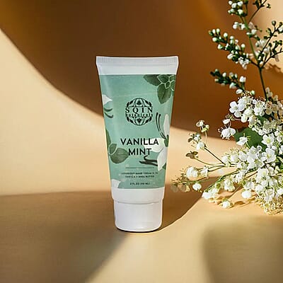 Set of 2 Vanilla Mint Gift Set of Hand Cream And Lip Mask 60ml