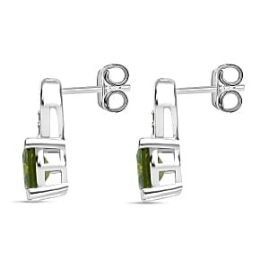 D'Joy Peridot Simulated Diamond 2.12 ctw Earrings in Sterling Silver