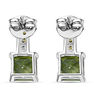 D'Joy Peridot Simulated Diamond 2.12 ctw Earrings in Sterling Silver