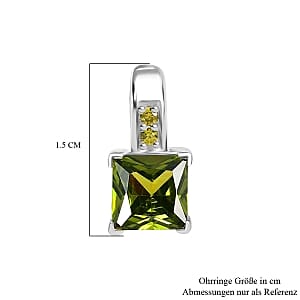 D'Joy Peridot Simulated Diamond 2.12 ctw Earrings in Sterling Silver