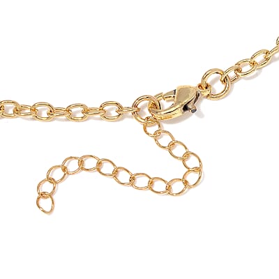 Yellow Glass and Austrian Crystal Butterfly Necklace 20-22 Inches in Goldtone
