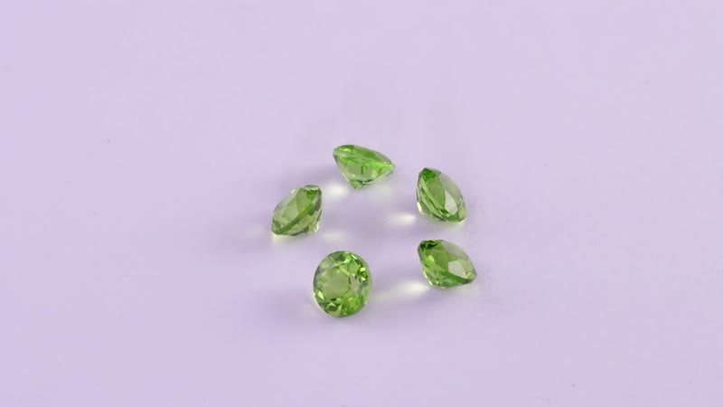 Peridot Set of 5 (Rnd 7 mm) 7.30 ctw Loose gemstone