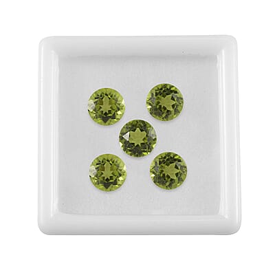 Peridot Set of 5 (Rnd 7 mm) 7.30 ctw Loose gemstone