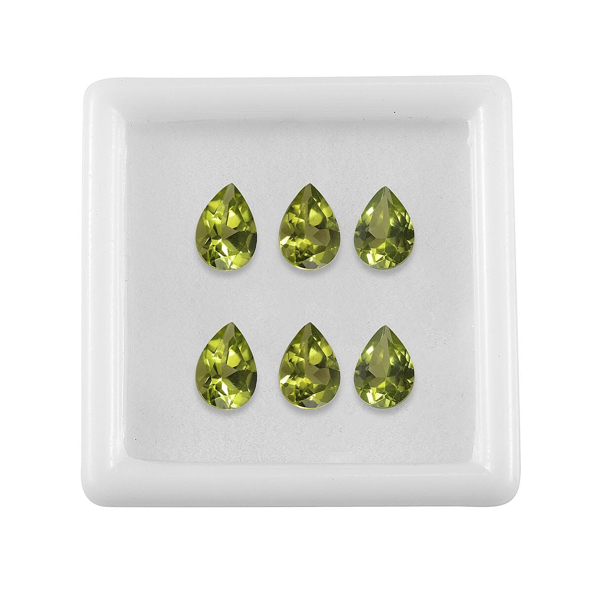 Arizona Peridot Set of 6 (Pear 7x5 mm) 4.20 ctw Loose gemstone