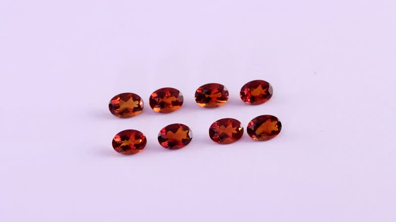 AA Brazilian Cherry Citrine Set of 8 (Ovl 7x5 mm) 5.01 ctw Loose Gemstone