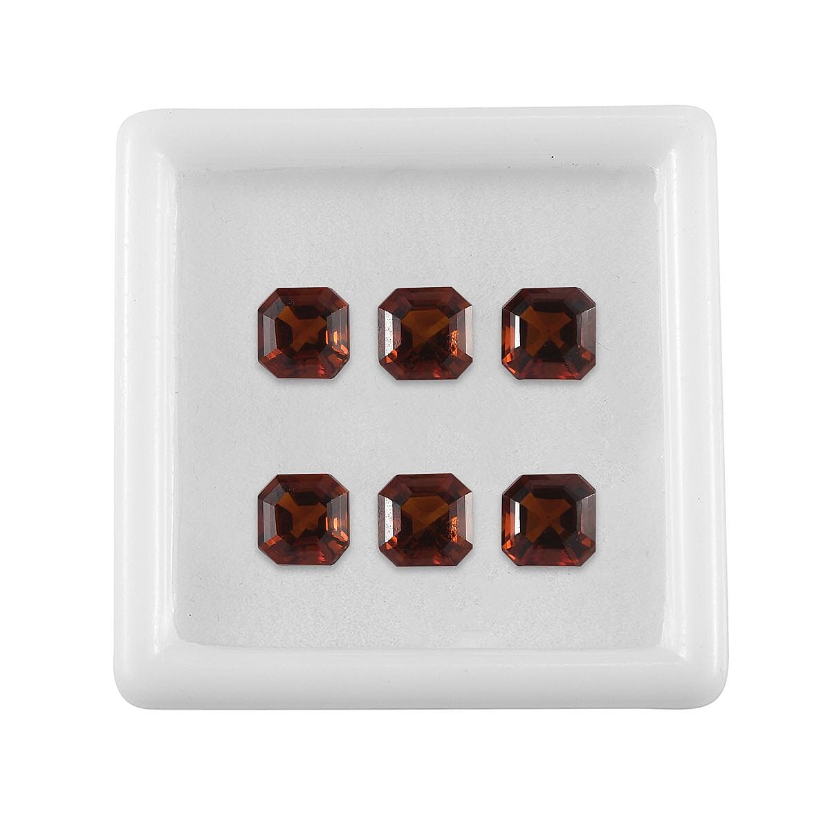 Asscher Cut AA Brazilian Cherry Citrine Set of 6 (Oct 6x6 mm) 5.20 ctw Loose Gemstone image number 3