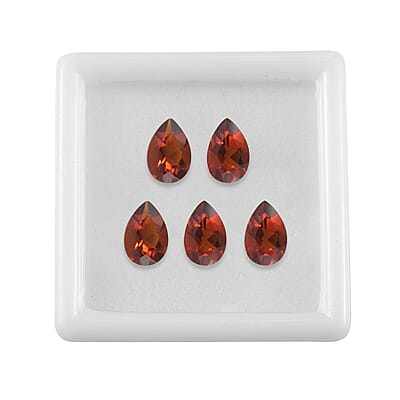AA Brazilian Cherry Citrine Set of 5 (Pear 9x6 mm) 4.80 ctw Loose Gemstone