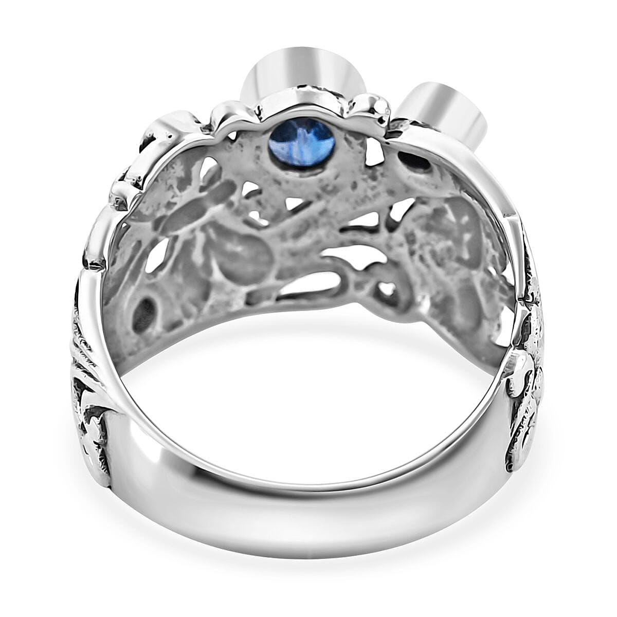 Bali Legacy Indigo Kyanite and Multi Gemstone 1.35 ctw Butterfly and Dragonfly Ring in Sterling Silver (Size 8.0) image number 4