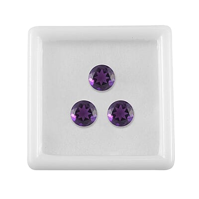 African Amethyst Set of 3 (Rnd 7 mm) 2.93 ctw Loose gemstone