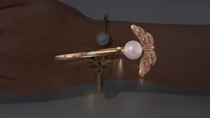 GP Trionfo Collection Multi Gemstone Bangle Bracelet in 18K Vermeil Yellow Gold Over Sterling Silver (7.25 In) 1.85 ctw