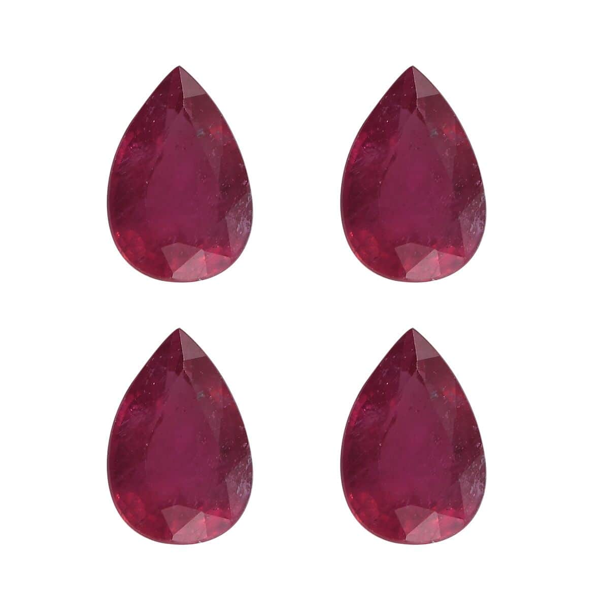 AA Niassa Ruby (FF) Set of 4 (Pear 9x6 mm) 6.20 ctw image number 0
