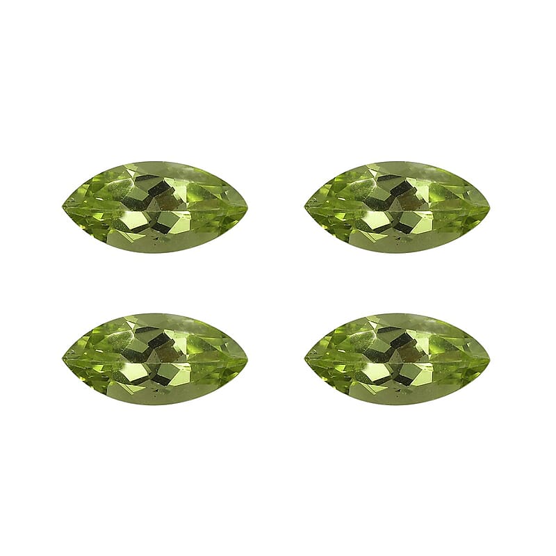 Peridot Set of 4 (Mrq 10x5 mm) 3.75 ctw Loose gemstone