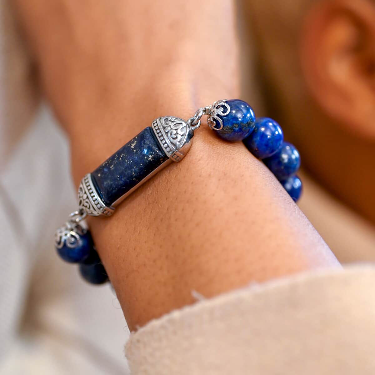 Lapis Lazuli Bracelet in Stainless Steel (6.75 In) 117.20 ctw image number 1