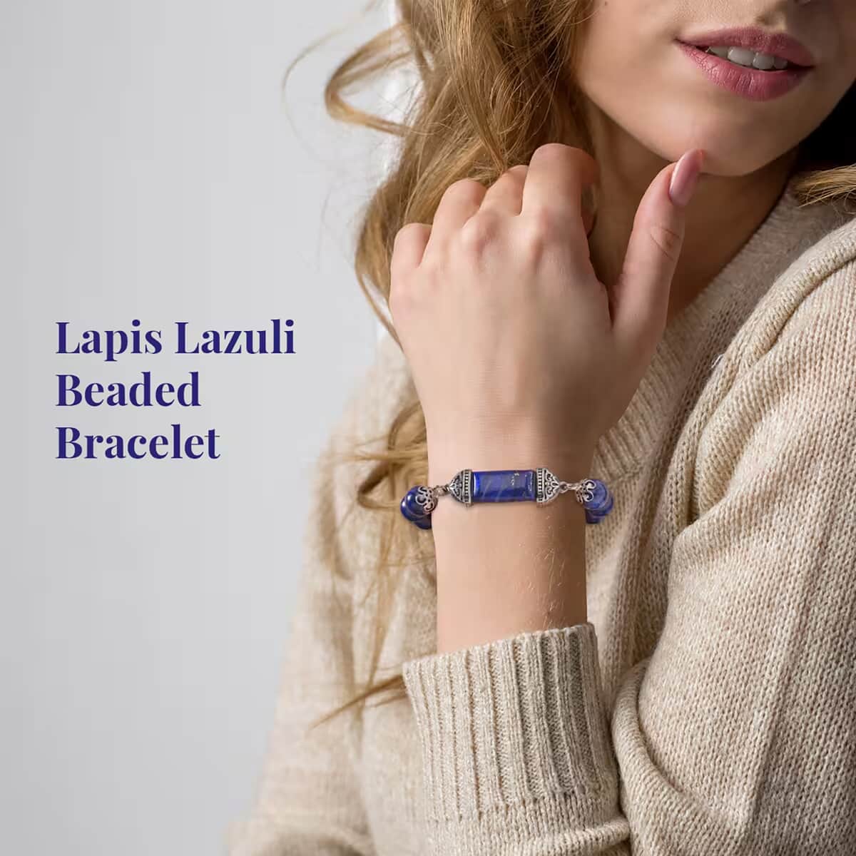 Lapis Lazuli Bracelet in Stainless Steel (6.75 In) 117.20 ctw image number 2