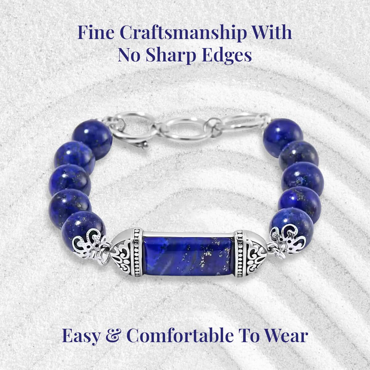 Lapis Lazuli Bracelet in Stainless Steel (6.75 In) 117.20 ctw image number 3