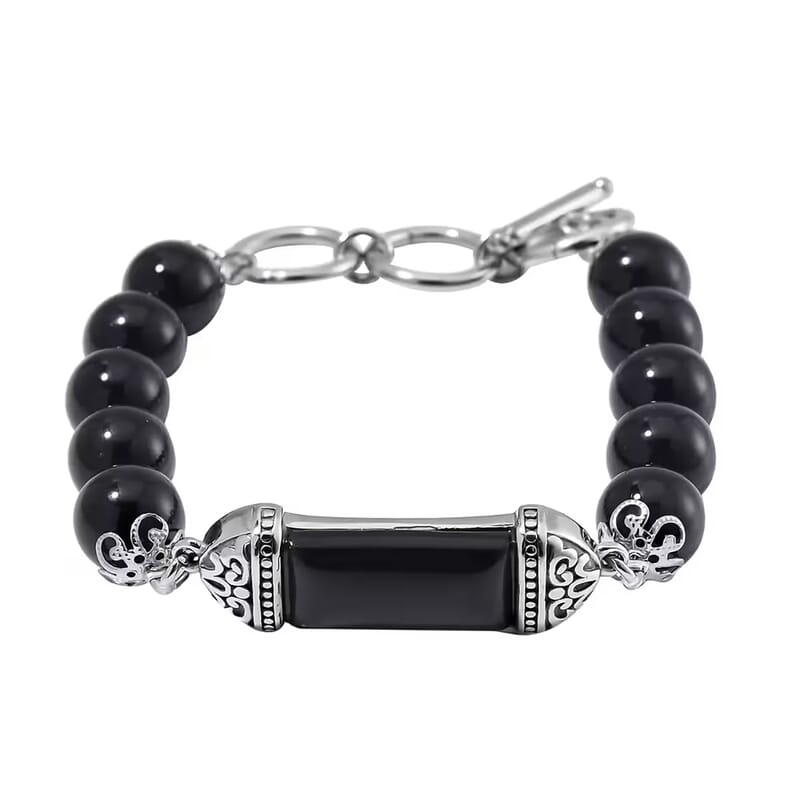 Value Buy Black Tourmaline Bracelet in Stainless Steel (6.75 In) 117.20 ctw