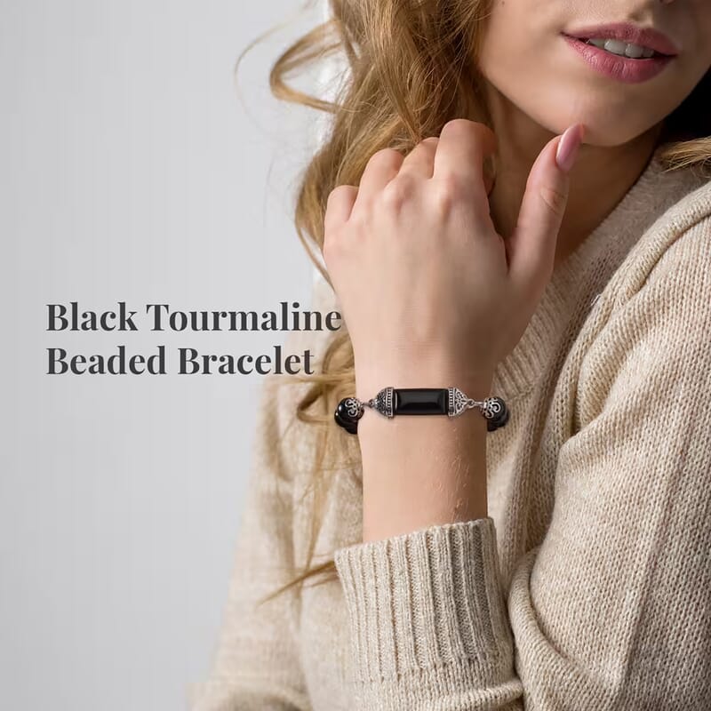 Value Buy Black Tourmaline Bracelet in Stainless Steel (6.75 In) 117.20 ctw